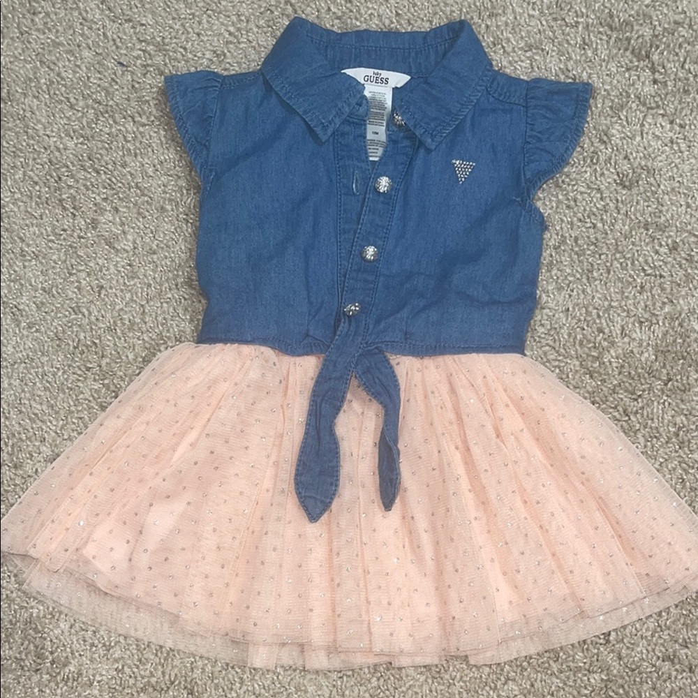 Guess Blue and Pink Tie Front Sundress